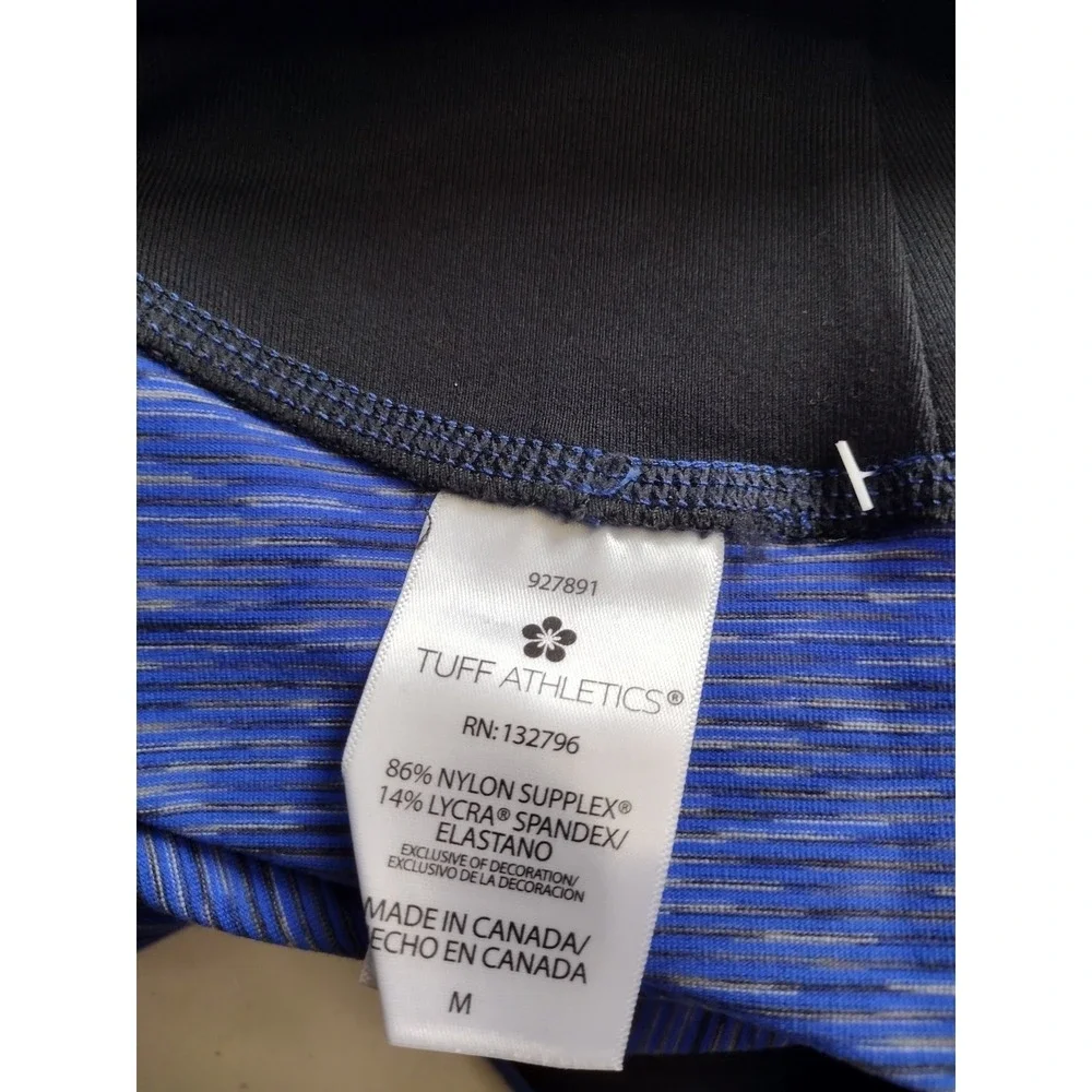 Tuff Athletics Womens‎ Blue Space Dye Supplex Lycra Leggings Size M NWT